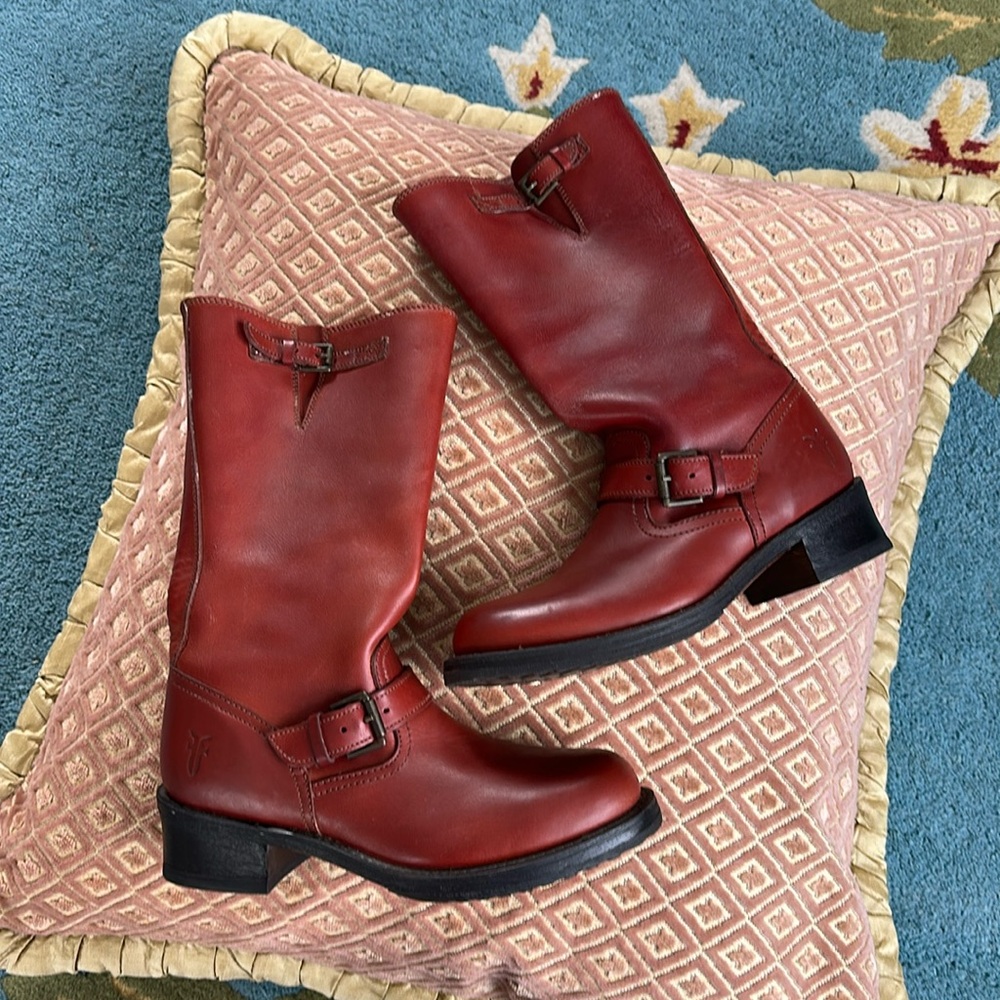 NWOT Frye Boots Engineer 12" Leather Whiskey Moto Women's 8